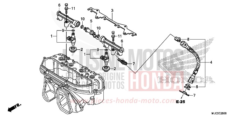 FUEL INJECTOR for CBR600RR ABS VIBRANT ORANGE (YR250) from 2013